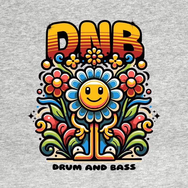 DNB - Floral Smile Vibes (yellow/blue) by DISCOTHREADZ 